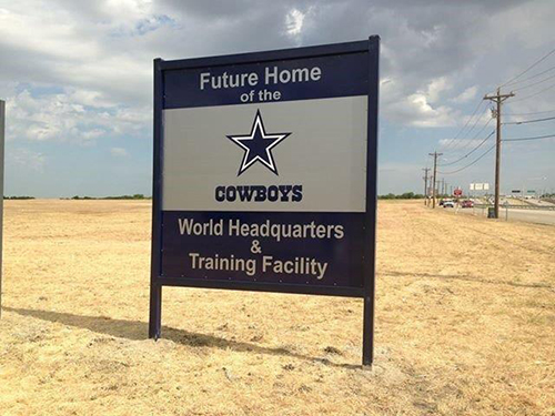 Site Sign for the future home of the Dallas Cowboys world headquarters